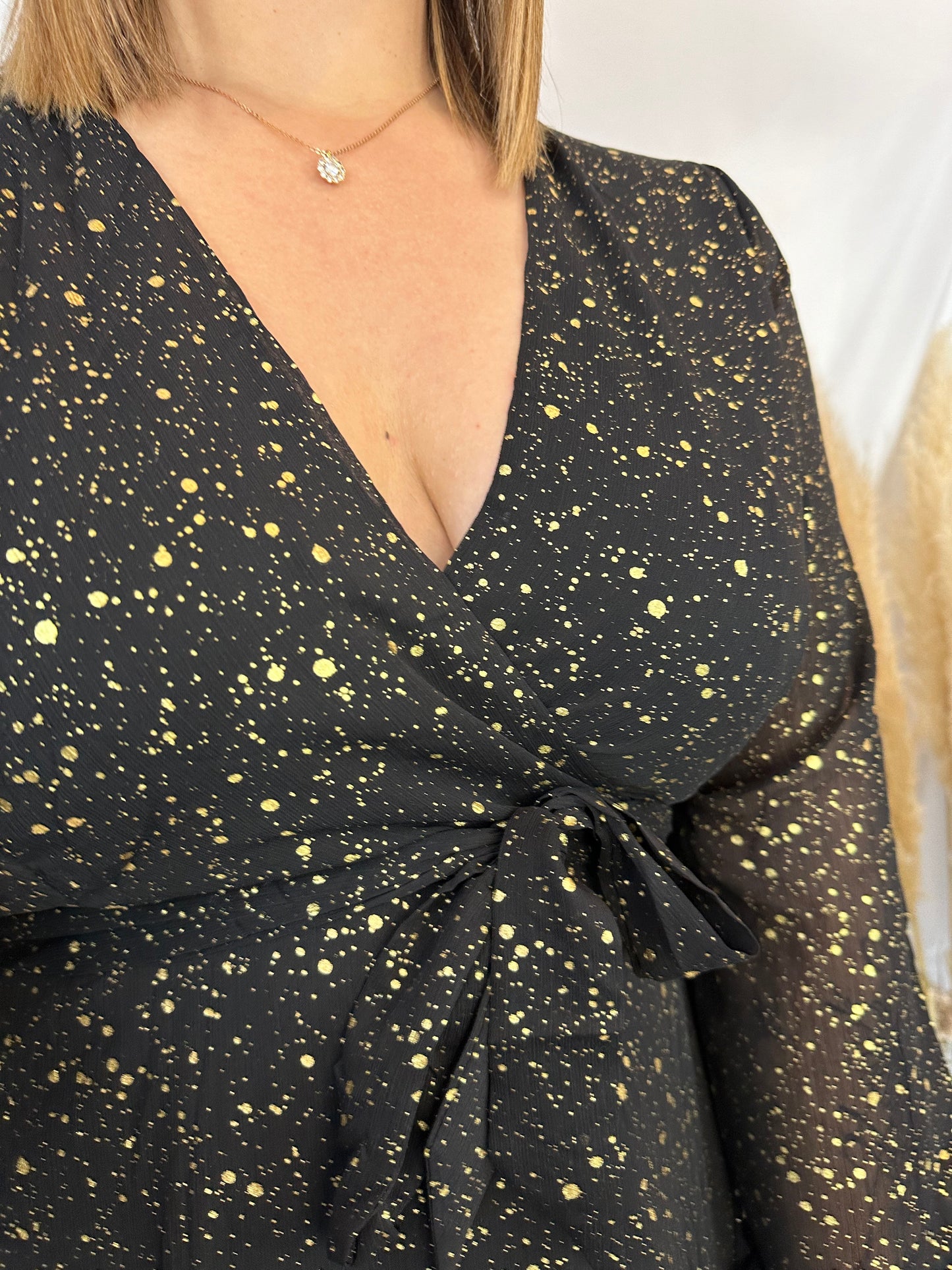 Robe longue noir&or