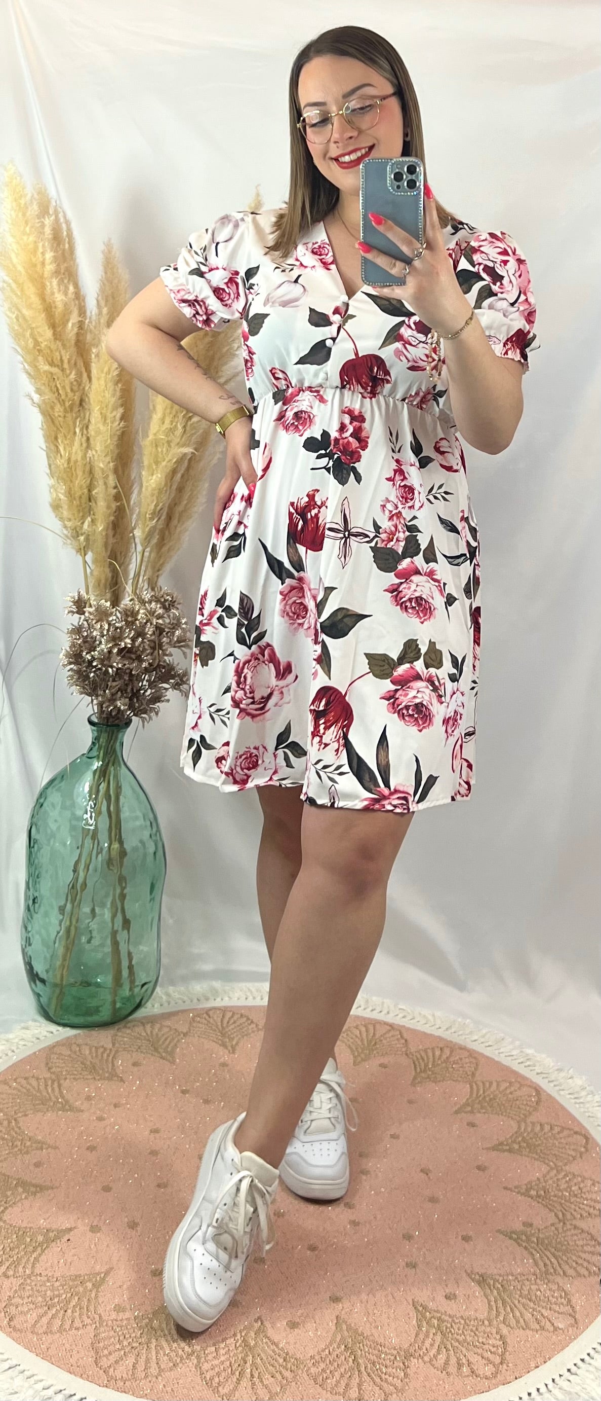 Robe blanche fleurie