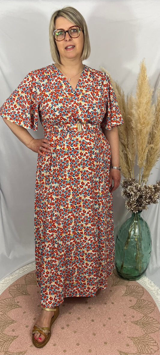 Robe longue orangée